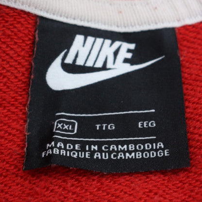 Nike Men Red Full Zip Hoodie 2XL Graphic Sportswear Sweatshirt
