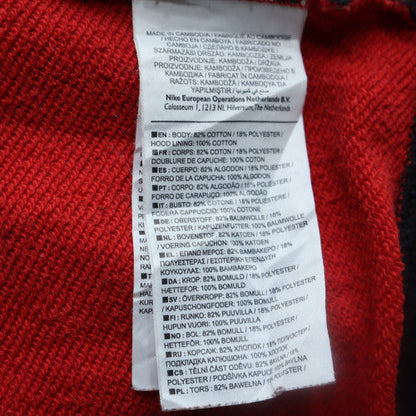 Nike Men Red Full Zip Hoodie 2XL Graphic Sportswear Sweatshirt