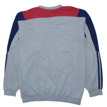 Adidas Men's Grey Red Blue Retro XL Crew Neck Sweatshirt