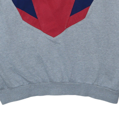 Adidas Men's Grey Red Blue Retro XL Crew Neck Sweatshirt