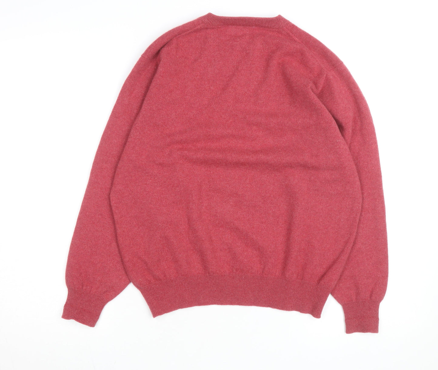 Beijing MeiWei Men's Pink Cashmere Crew Neck Jumper L