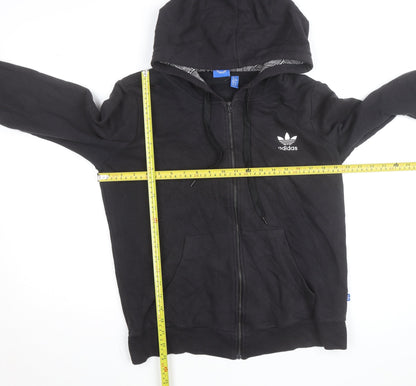 Adidas Men's Black XL Full Zip Hoodie with Logo and Pockets