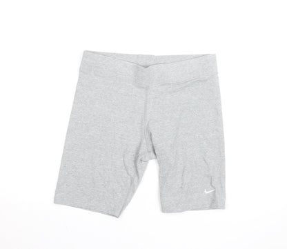 Nike Womens Grey Large Biker Shorts Slim Fit Stretch Activewear