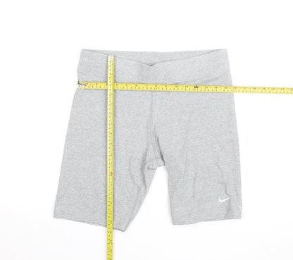 Nike Womens Grey Large Biker Shorts Slim Fit Stretch Activewear
