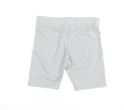 Nike Womens Grey Large Biker Shorts Slim Fit Stretch Activewear