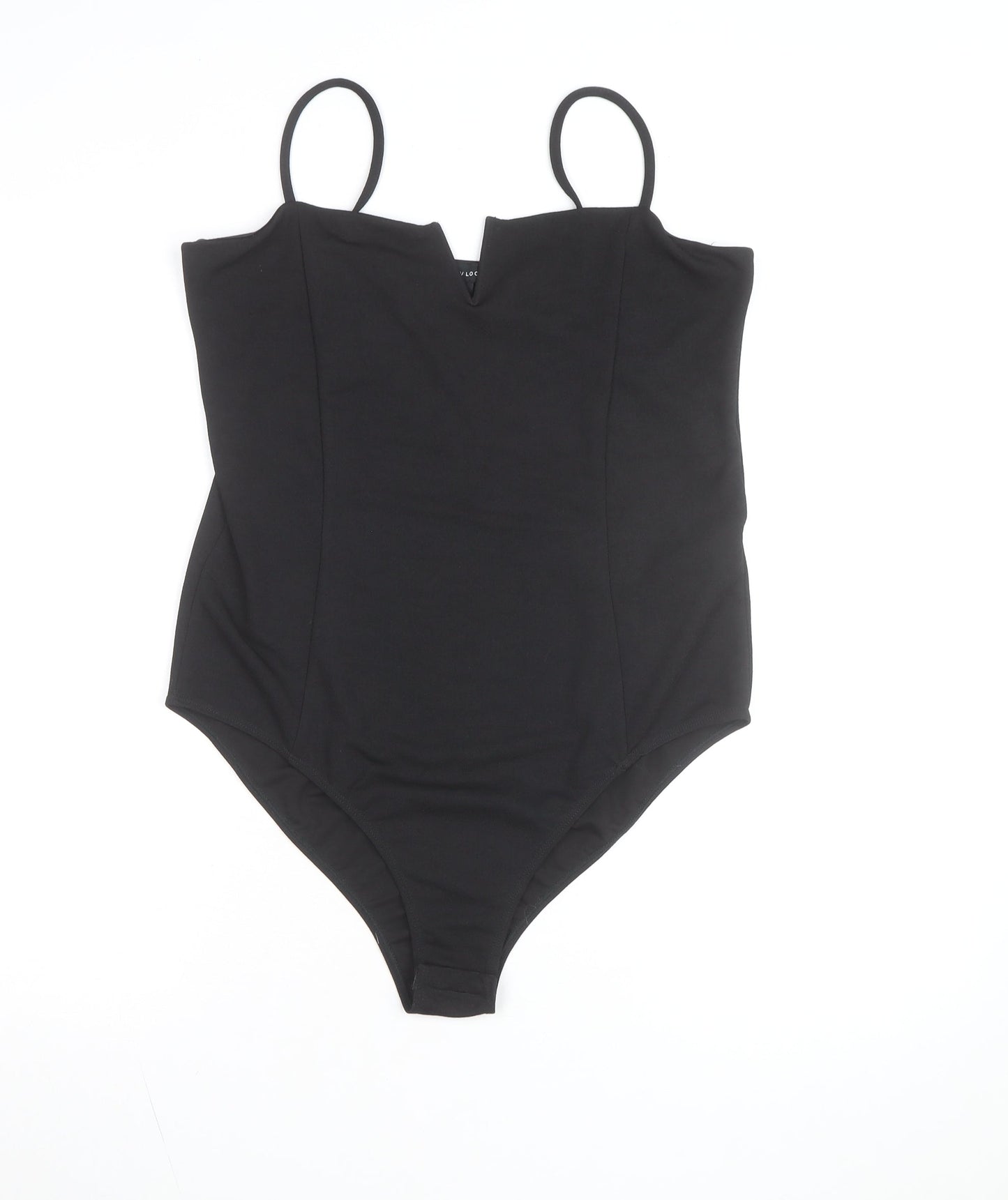 New Look Women's Black Bodysuit Size 18 Sweetheart Stretch Jersey