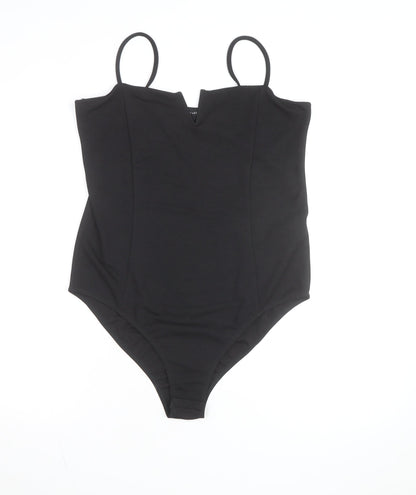 New Look Women's Black Bodysuit Size 18 Sweetheart Stretch Jersey