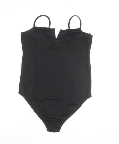 New Look Women's Black Bodysuit Size 18 Sweetheart Stretch Jersey