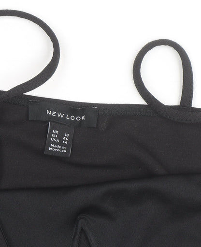 New Look Women's Black Bodysuit Size 18 Sweetheart Stretch Jersey