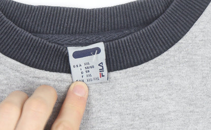 FILA Men’s Grey 2XL Pullover Logo Sweatshirt