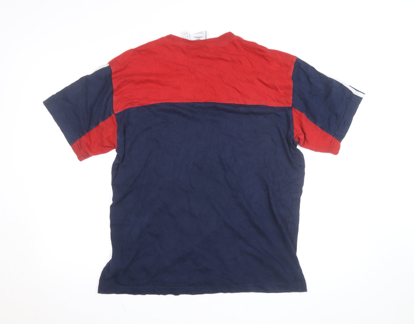 Adidas Men’s Red & Navy Crew Neck Short Sleeve Cotton T-Shirt Size L