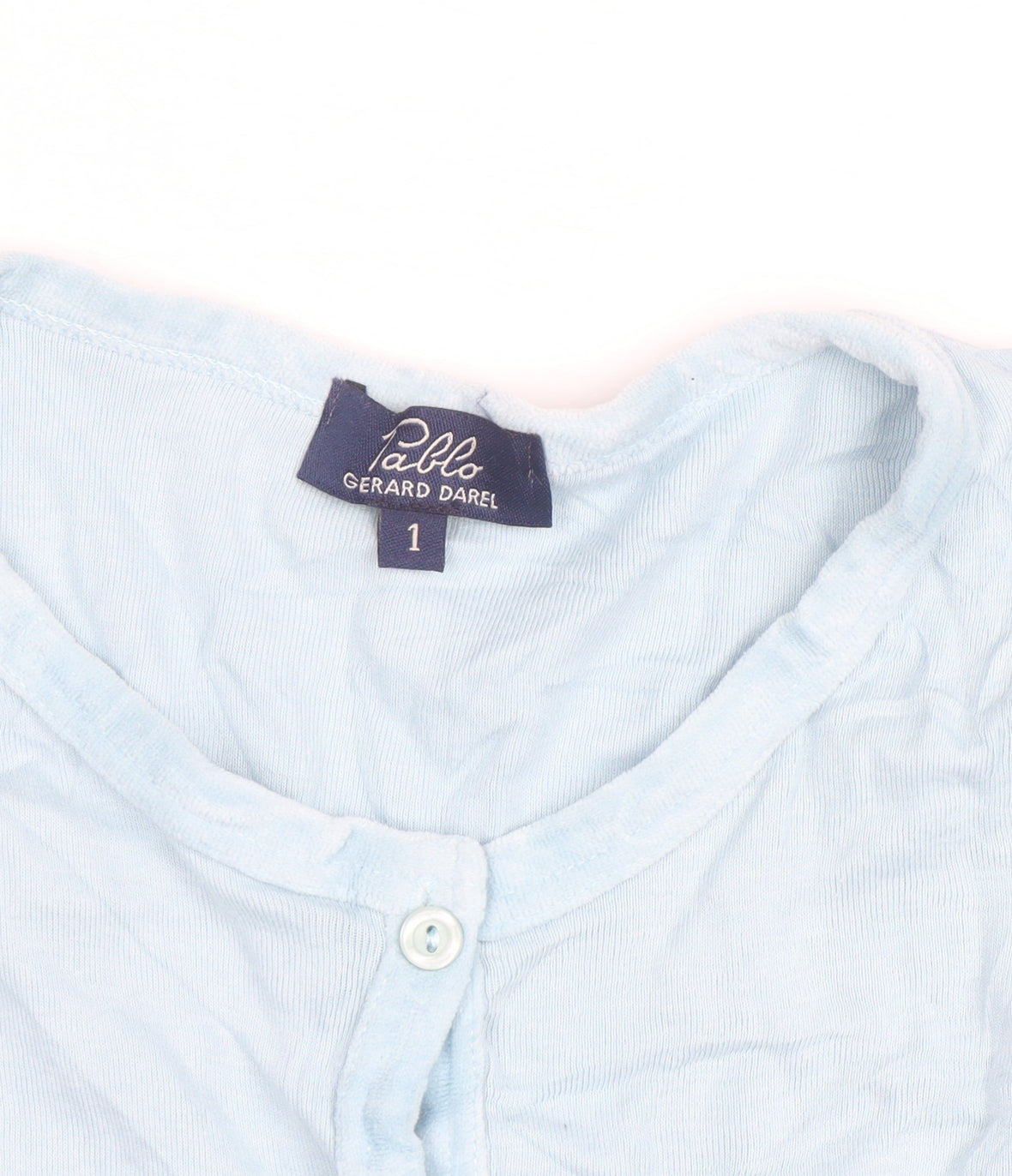 Pablo Gerard Darel Women's Blue Cotton Stretch Button-Up Top S