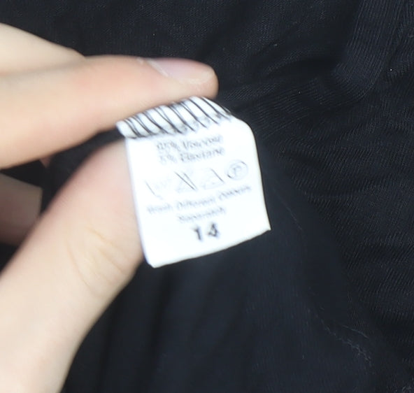 Novalee Women Black V-Neck Be Kind T-Shirt Dress Size 14