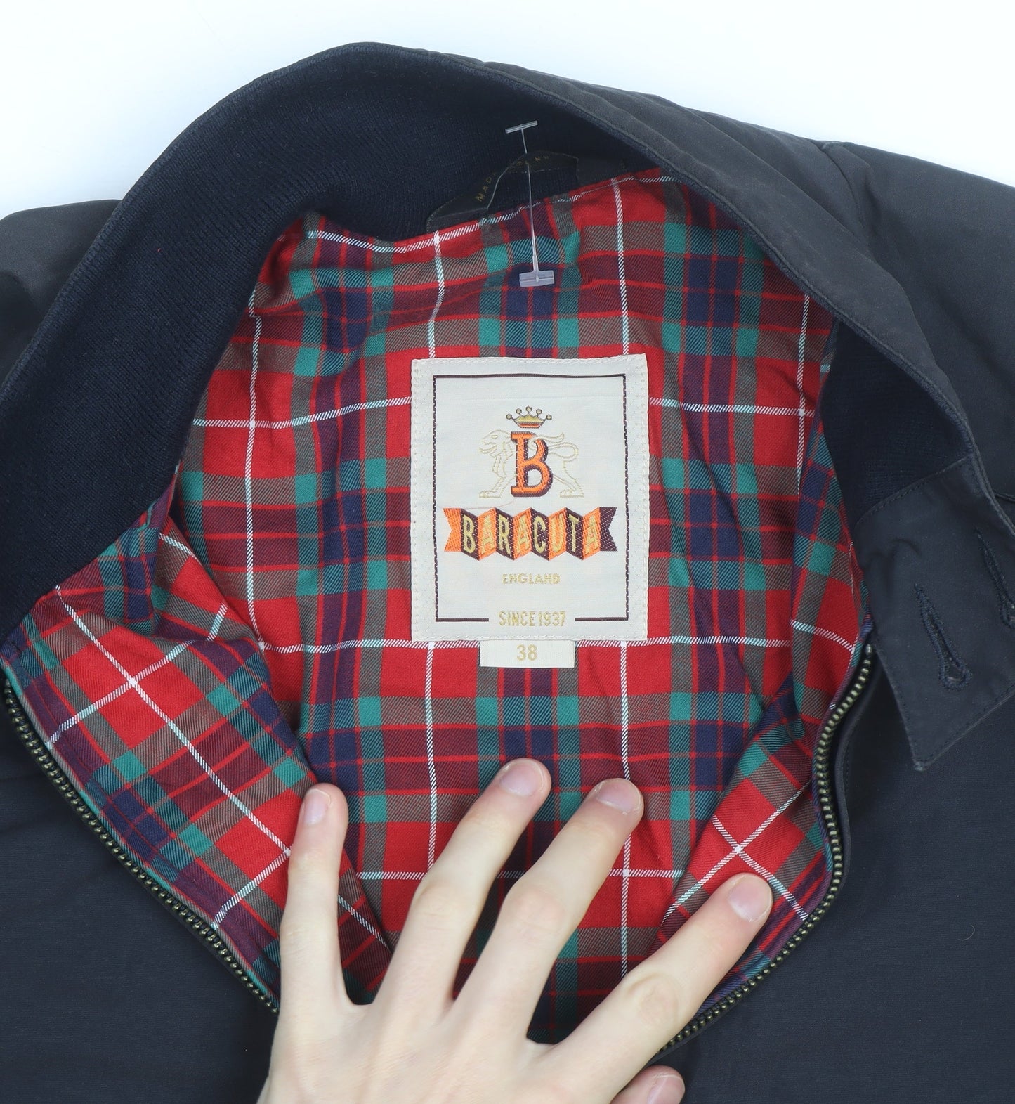 Baracuta Men's Blue 38 Bomber Jacket Lightweight Cotton Blend
