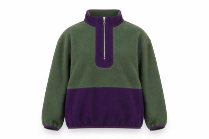 Cherry Tree Women's Green & Purple Fleece 1/2 Zip Active Jacket L