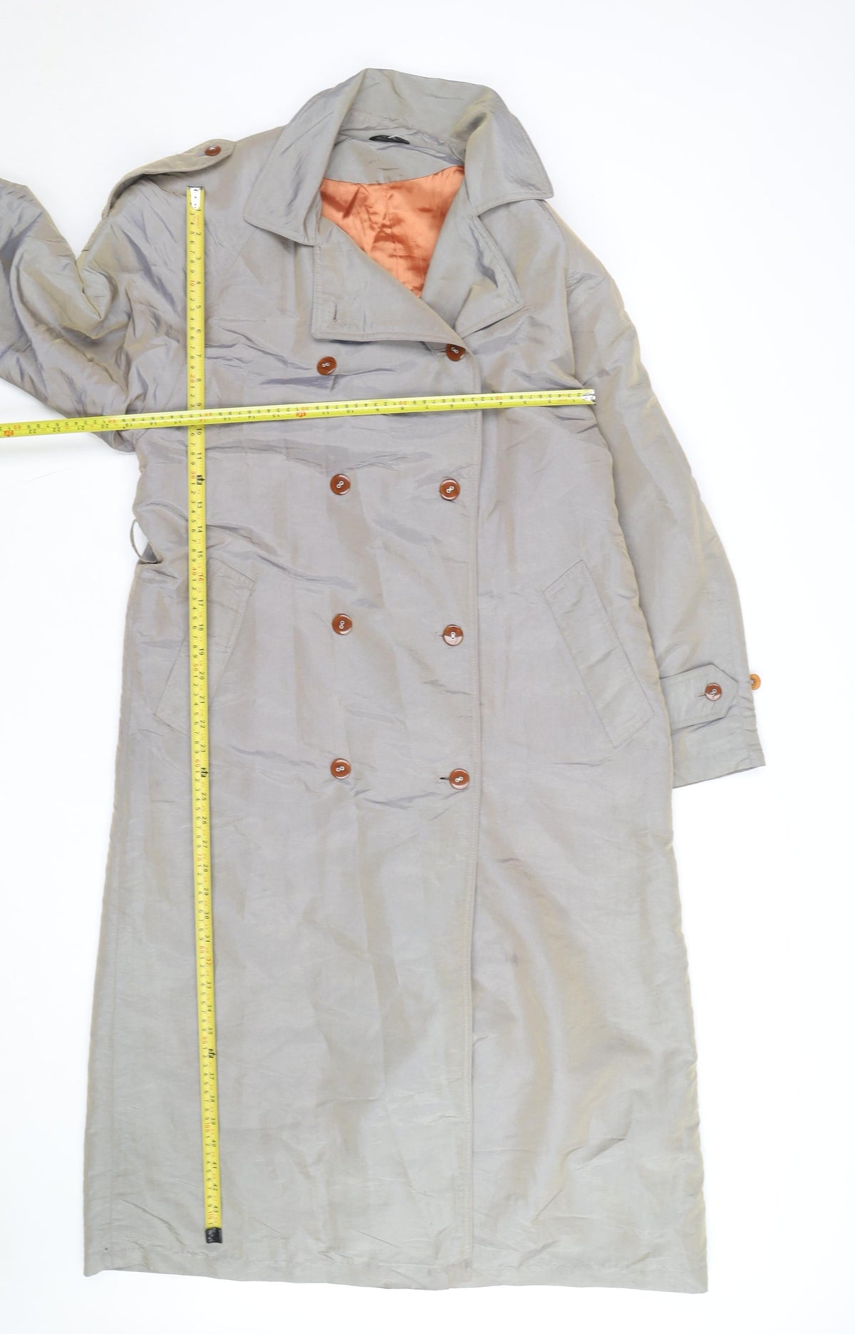 Cyclone Women’s Beige Long Trench Coat Size 10 Classic Style