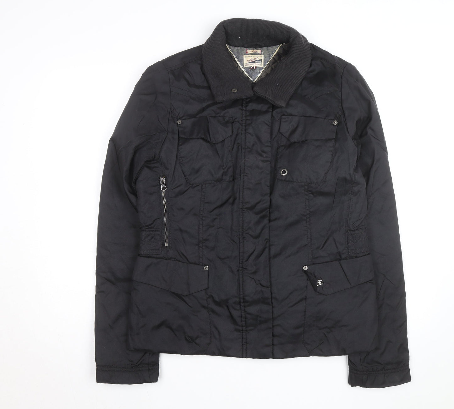 Tommy Hilfiger Men's Black XL Bomber Jacket Polyester Casual