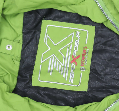 ZeroXposur Women Green Ski Jacket M Waterproof Hooded Winter Coat