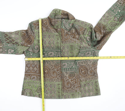 Molly & Maxx Petite Green Paisley Jacquard Jacket Women's S Classic