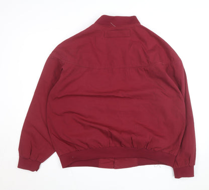 Haband Men's Red XL Bomber Jacket Polyester Cotton Casual