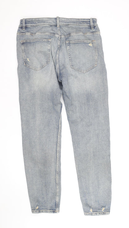 ZARA Men's Blue Distressed Straight Denim Jeans Size 32