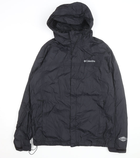 Columbia Men's Black M Waterproof Hooded Windbreaker Jacket
