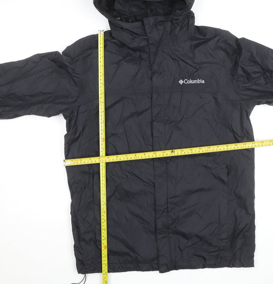 Columbia Men's Black M Waterproof Hooded Windbreaker Jacket