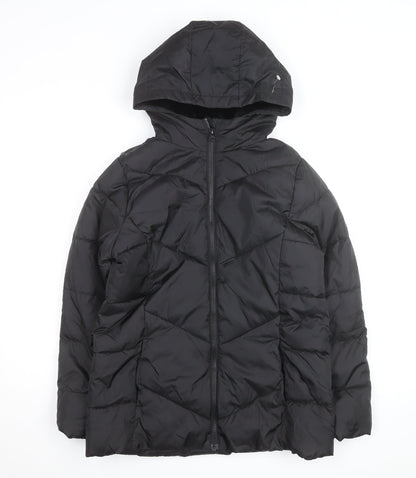 SwissTech Women's Black XL Hooded Puffer Jacket Winter Coat