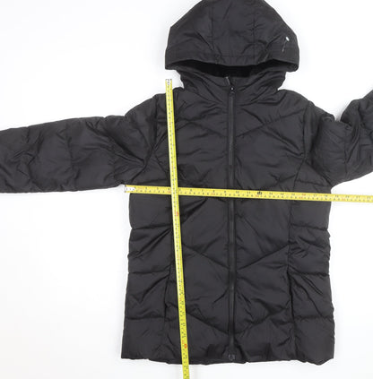 SwissTech Women's Black XL Hooded Puffer Jacket Winter Coat