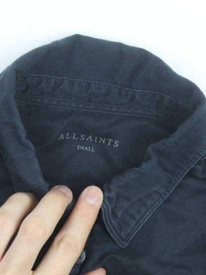 AllSaints Men's Blue Slim Fit Short Sleeve Button-Up Shirt Size S