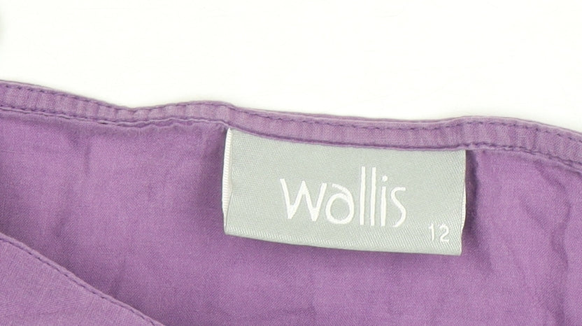 Wallis Women Purple Floral Embroidered Cotton Camisole Top Size 12