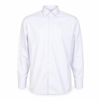 Olymp Luxor Men's Blue Striped Slim Fit Long Sleeve Button-Up Shirt 17in 43