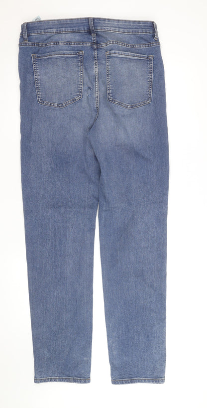 Marks and Spencer Women's Blue Sienna Straight Leg Jeans Size 16 Long Denim
