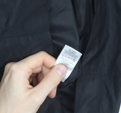 MOTTO Womens Black Long Rain Coat Size 14 Water Resistant Zip Jacket