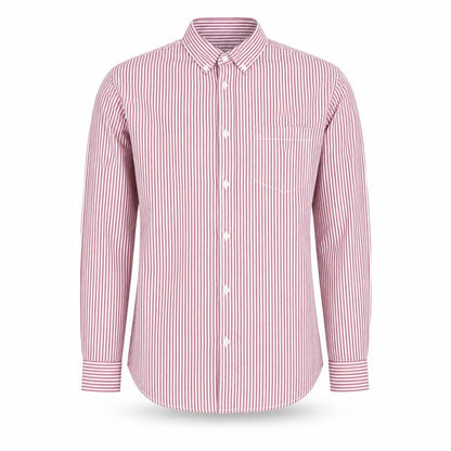 Springfield Men Red Striped Button-Down Cotton Shirt XL Slim Fit