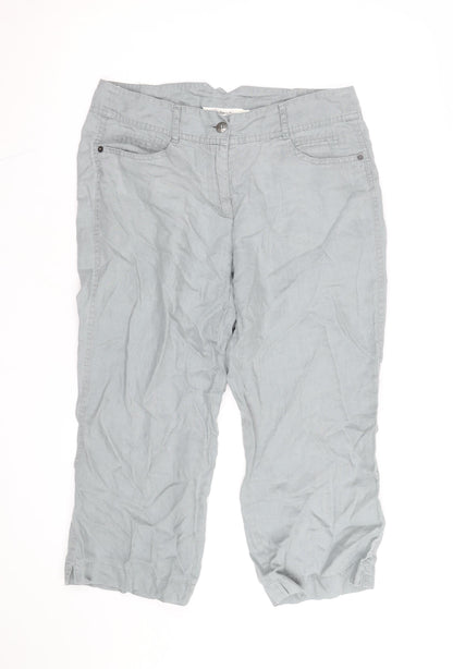 Sandwich Women’s Grey Cotton Linen Cargo Shorts Size 10