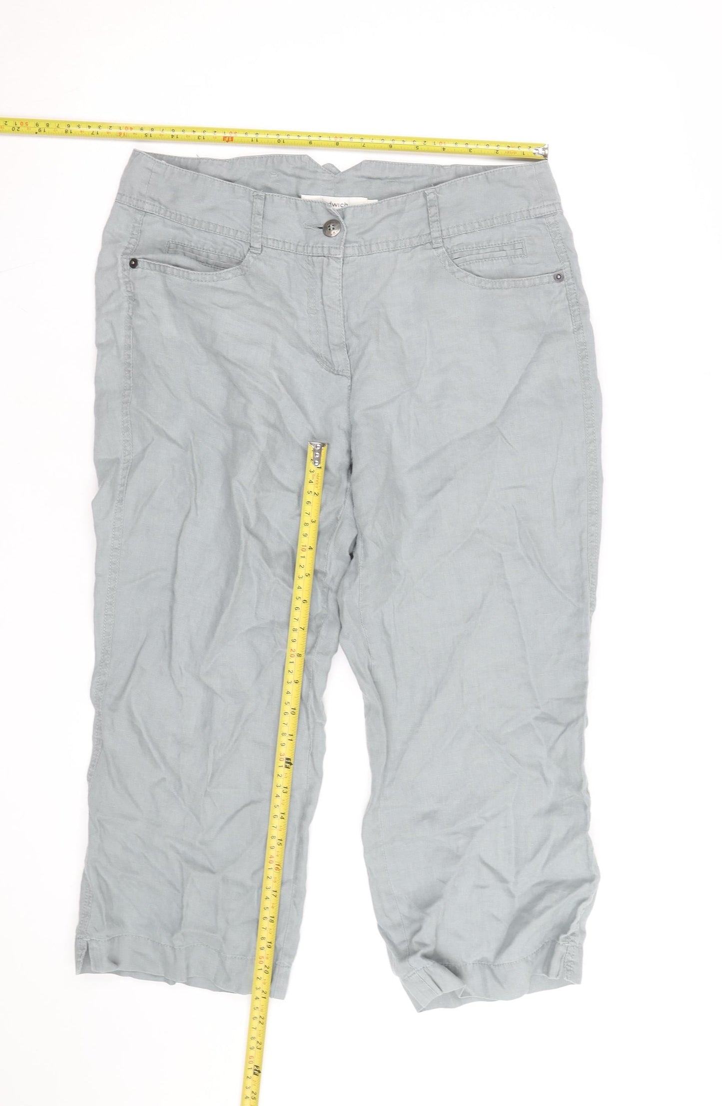 Sandwich Women’s Grey Cotton Linen Cargo Shorts Size 10