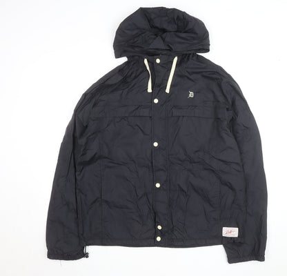 The Duffer of St. George Men's Black L Hooded Windbreaker Jacket