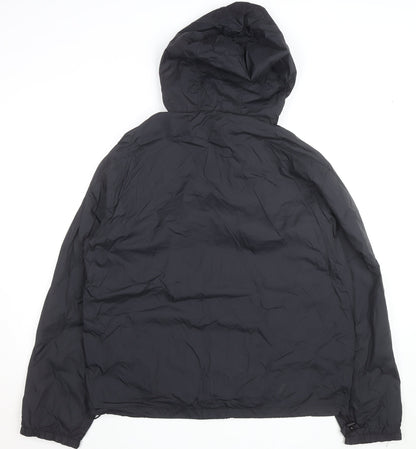 The Duffer of St. George Men's Black L Hooded Windbreaker Jacket
