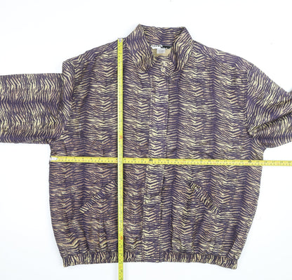 Studio JPR Women's Multicoloured Silk Animal Print Bomber Jacket L