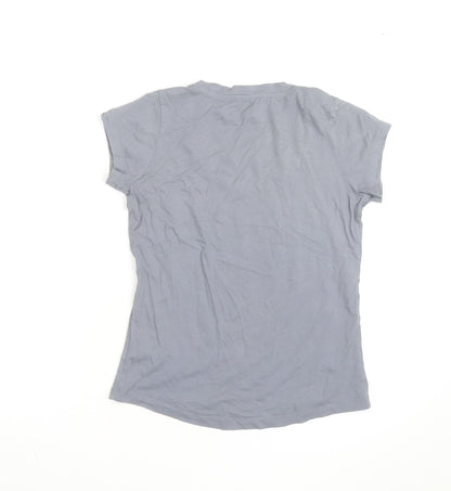 Calvin Klein Jeans Women's Grey Scoop Neck Cotton T-Shirt Size S