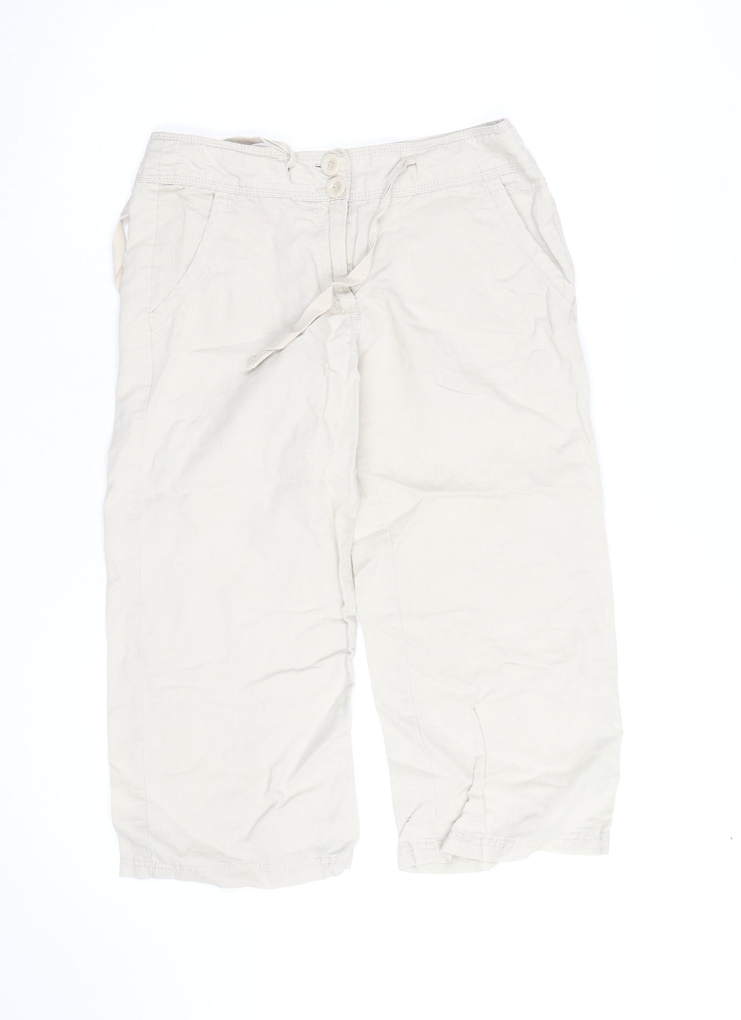 Dunnes Women Beige Size 8 Chino Bermuda Shorts 100% Cotton