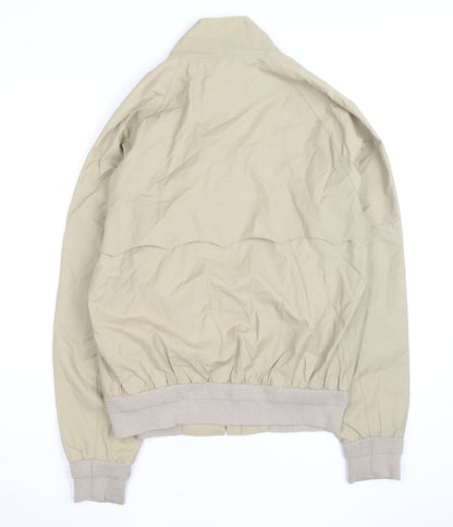 a RIBBON Men's Beige Bomber Jacket Medium Cotton Blend Stand-Up Collar