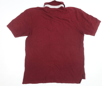 Tommy Hilfiger Men’s Red Cotton Short Sleeve Polo Shirt L