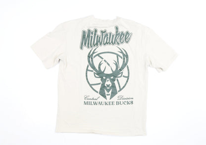 NBA Milwaukee Bucks Men's Beige XS Graphic Print T-Shirt
