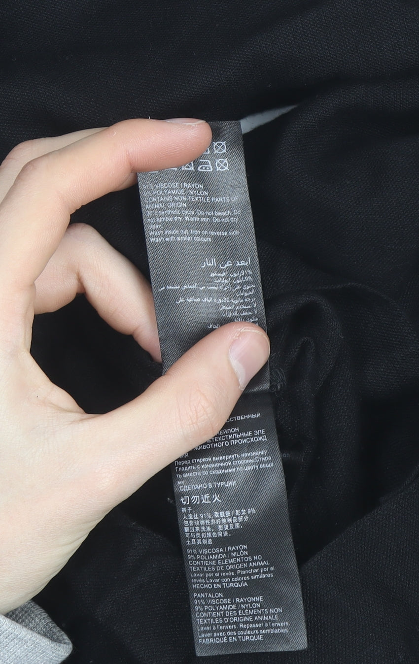 Mint Velvet Women’s Black Cargo Trousers Size 10L Viscose Blend