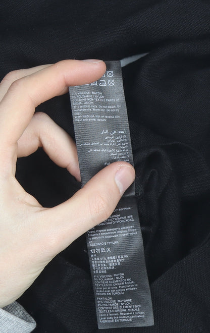 Mint Velvet Women’s Black Cargo Trousers Size 10L Viscose Blend