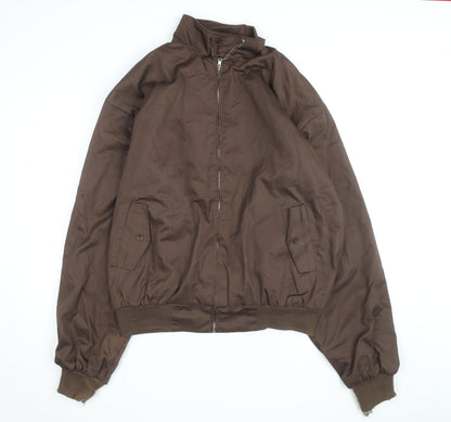 Gear Up Men’s Brown 4XL Lined Bomber Jacket with Zip Front