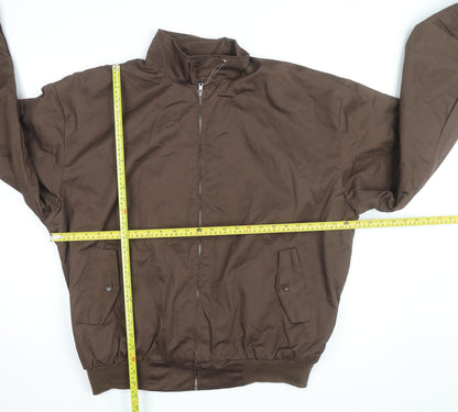 Gear Up Men’s Brown 4XL Lined Bomber Jacket with Zip Front