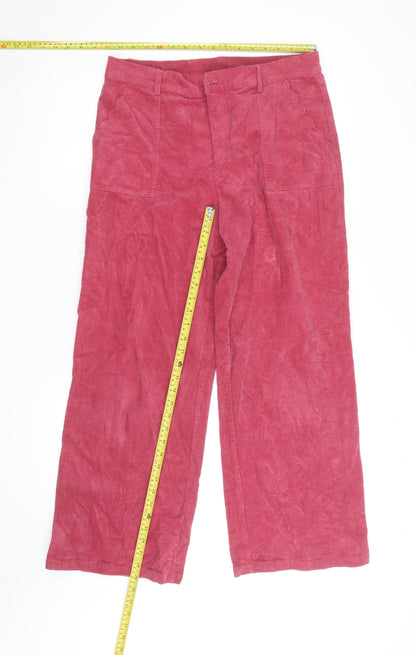 Oliver Bonas Women’s Pink Wide-Leg Corduroy Jeans Size 12